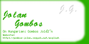 jolan gombos business card